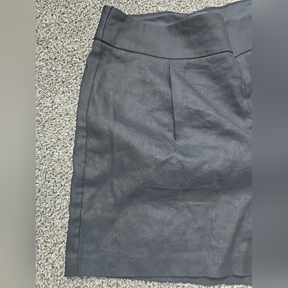 Express Womens Black Dress Shorts Size 8 Side Zip Midi High Rise - Picture 12 of 13